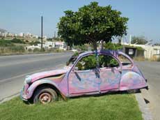 une 2CV bien plantée
