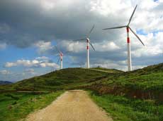 éoliennes sur les sommets de l'île
